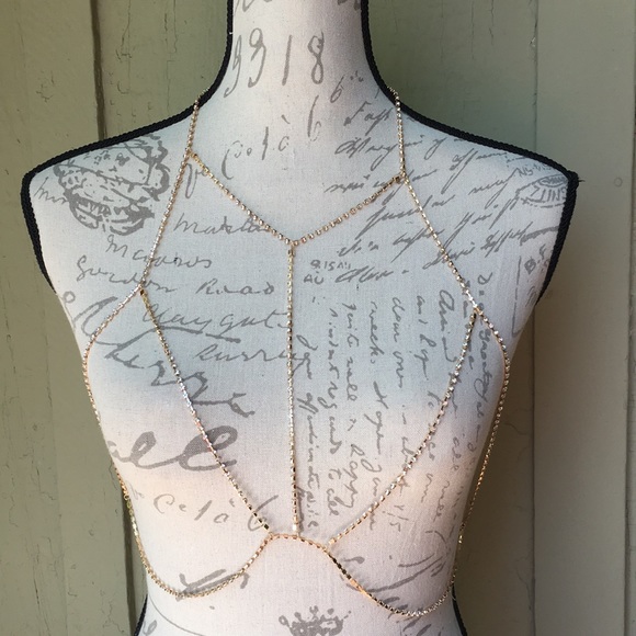 New! Rhinestone Body Chain - Picture 2 of 9